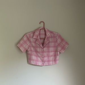 Cute John Galt button-up crop top